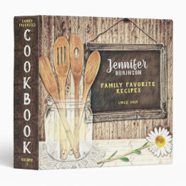 Vintage with Mason Jar  Cookbook Binder