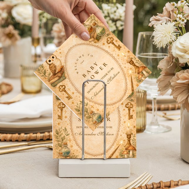 Vintage Wizard Magic Baby Shower Napkin (Creator Uploaded)