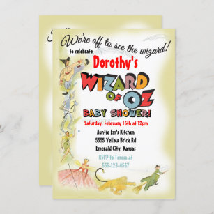 Vintage Wizard of Oz Baby Shower Invitations