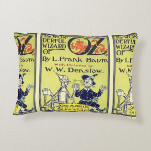 Vintage Wizard of Oz Book Cover Art, Title Page Accent Pillow