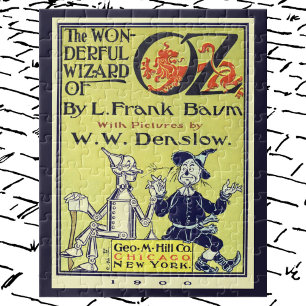 Vintage Wizard of Oz Book Cover Art, Title Page Jigsaw Puzzle