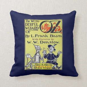 Vintage Wizard of Oz Book Cover Throw Pillow