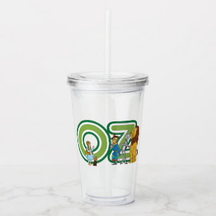 Vintage Wizard of Oz Characters and Text Letters Acrylic Tumbler