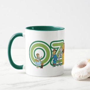 Vintage Wizard of Oz Characters and Text Letters Mug