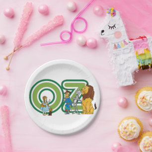 Vintage Wizard of Oz Characters and Text Letters Paper Plate
