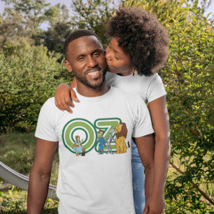 Vintage Wizard of Oz Characters and Text Letters T-Shirt