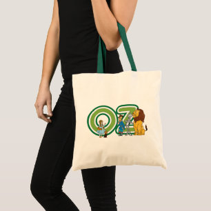 Vintage Wizard of Oz Characters and Text Letters Tote Bag
