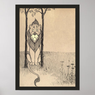 Vintage Wizard of Oz, Cowardly Lion Poster