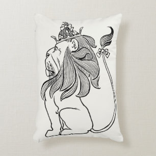 Vintage Wizard of Oz, Cowardly Lion with Crown Accent Pillow