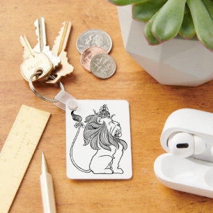 Vintage Wizard of Oz, Cowardly Lion with Crown Keychain