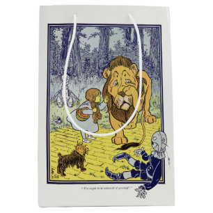 Vintage Wizard of Oz Dorothy and Cowardly Lion Medium Gift Bag