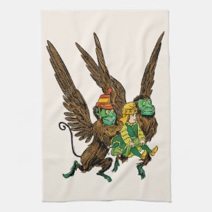 Vintage Wizard of Oz, Dorothy, Evil Flying Monkeys Kitchen Towel