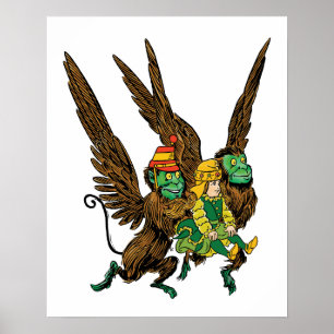 Vintage Wizard of Oz, Dorothy, Evil Flying Monkeys Poster