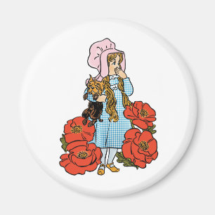 Vintage Wizard of Oz, Dorothy, Red Poppy Flowers Magnet