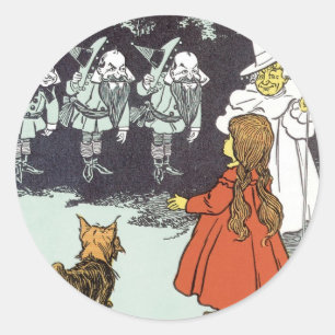 Vintage Wizard of Oz Dorothy Toto Glinda Munchkins Classic Round Sticker