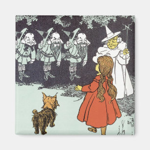Vintage Wizard of Oz Dorothy Toto Glinda Munchkins Magnet