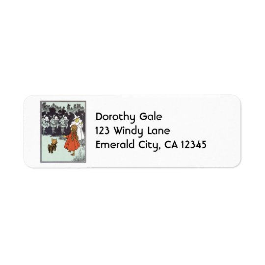 Vintage Wizard of Oz Dorothy Toto Glinda Munchkins Return Address Label