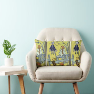 Vintage Wizard of Oz, Dorothy Toto Meet Scarecrow Lumbar Pillow