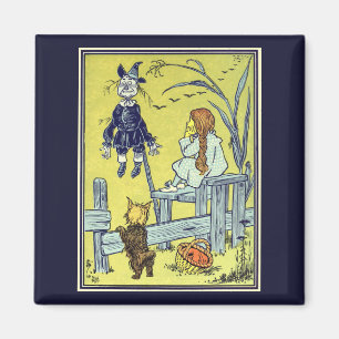 Vintage Wizard of Oz, Dorothy Toto Meet Scarecrow Magnet