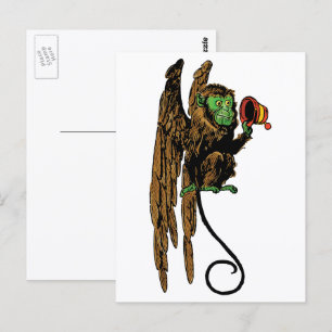 Vintage Wizard of Oz, Evil Flying Monkey Hat Postcard