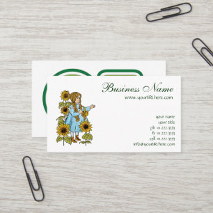 Vintage Wizard of Oz Fairy Tale Dorothy Sunflowers Business Card