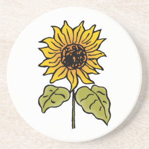 Vintage Wizard of Oz Fairy Tale Sunflower in Bloom Coaster