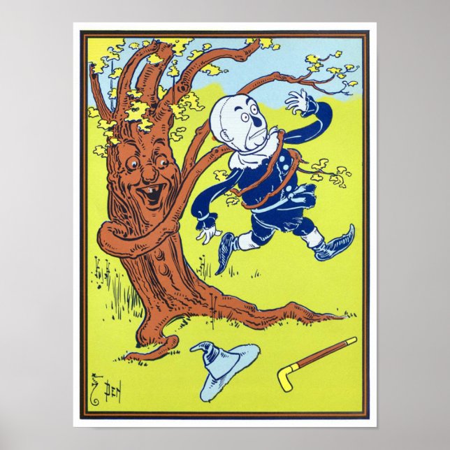Vintage Wizard of Oz Illustration Poster (Front)
