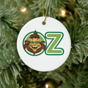 Vintage Wizard of Oz, Lion in the Letter O Ceramic Ornament