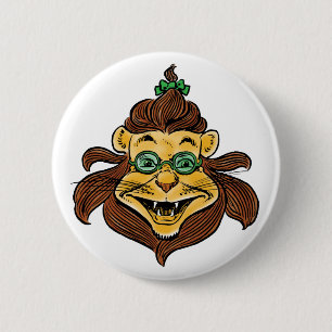 Vintage Wizard of Oz, Lion Wearing Green Glasses 2 Inch Round Button