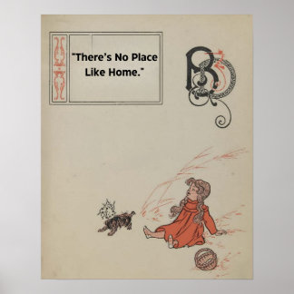 Vintage Wizard Of Oz Poster With Dorothy and Toto 