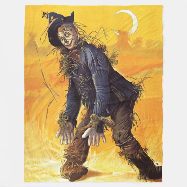 Vintage Wizard of Oz Scarecrow Fleece Blanket (Front)