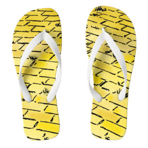 Vintage Wizard of Oz Yellow Brick Road by Denslow Flip Flops