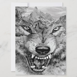 Vintage Wolf Canvas Unique gift idea