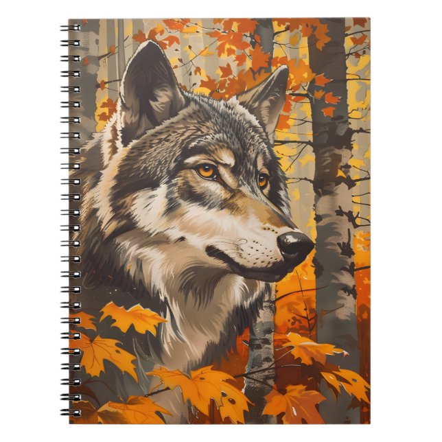 Vintage Wolf Portrait Notebook (Front)