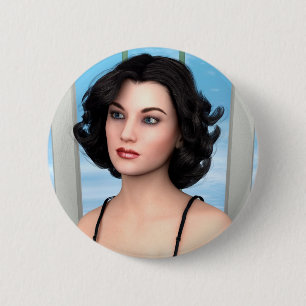 Vintage Woman 2 Inch Round Button