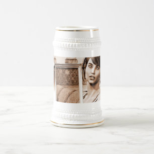 Vintage Woman Beer Stein