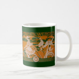 Vintage Woman Cycling with Cupid Coffee Mug