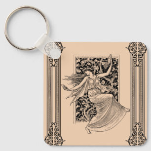 Vintage Woman Dancing Keychain
