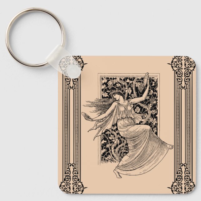 Vintage Woman Dancing Keychain (Front)