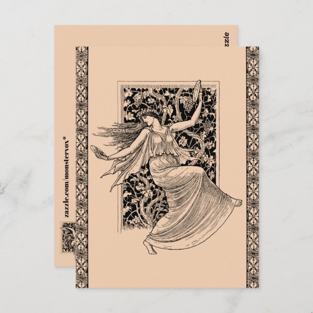 Vintage Woman Dancing Postcard (Front/Back)