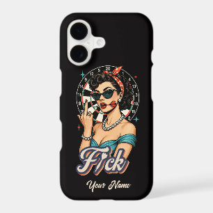 Vintage Woman Darts Player Custom Name Phone Case