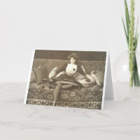 Vintage Woman Fencer Fencing Note Card
