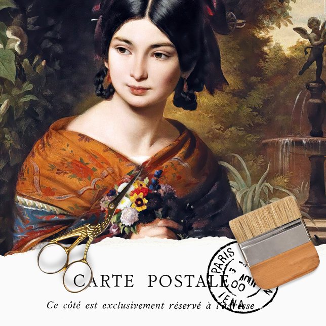 Vintage Woman Flowers Tissue Paper (Creator Uploaded)