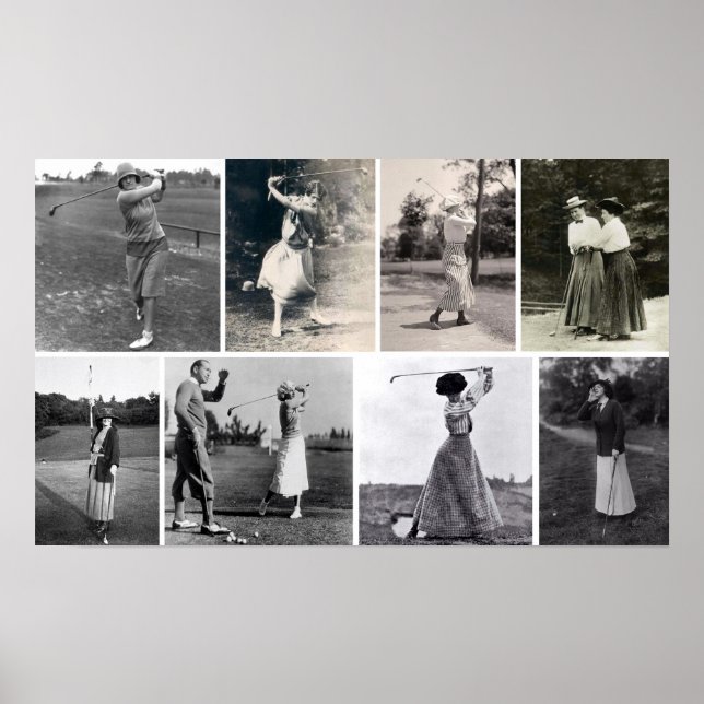 Vintage Woman Golfers - Golf Art Print (Front)