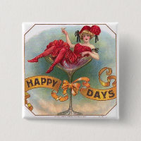 Vintage Woman in Champagne Glass Poster: 1900s Bar