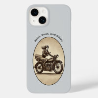 Vintage Woman Motorcycle Rider Wearing Goggles URM