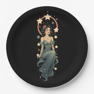 VINTAGE WOMAN PAPER PLATE
