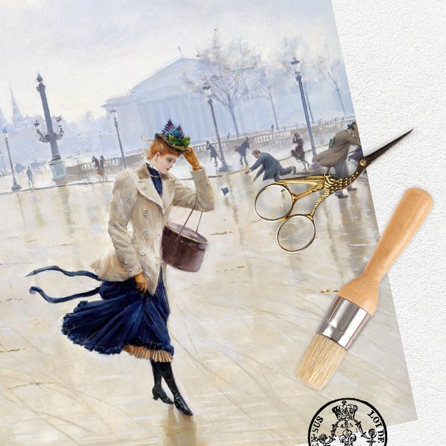 Vintage Woman Paris Scene Tissue Paper (Creator Uploaded)