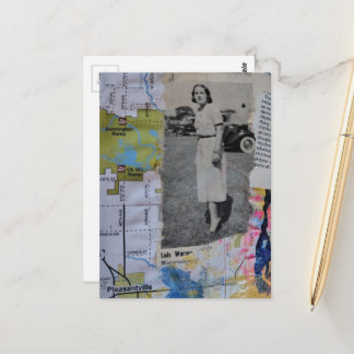 Vintage Woman Pleasantville Collage Postcard