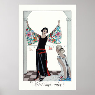 Vintage Woman Portrait French Fashion Poster
